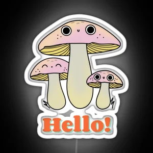 Small Baby Cute Kawaii Fly Agaric Mushrooms Cute Kawaii Art RGB Neon Sign