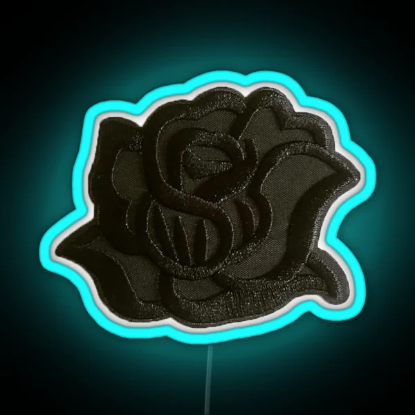 Small Black Rose Led RGB Neon Sign