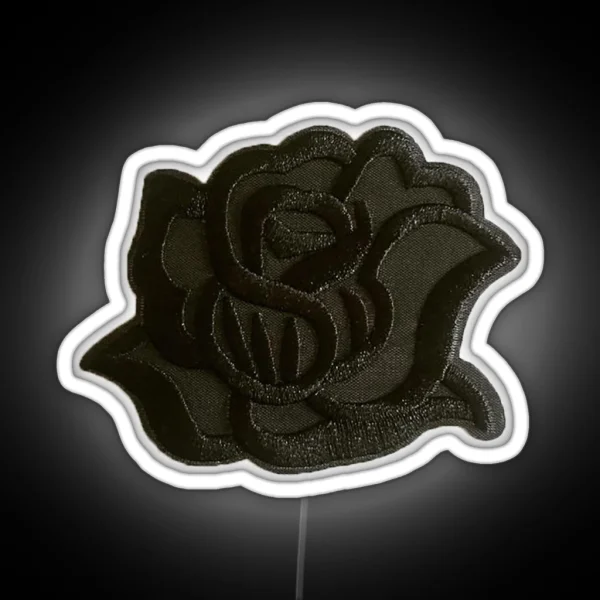 Small Black Rose Led RGB Neon Sign