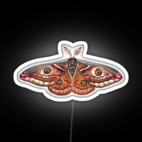 Small Emperor Moth Saturnia Pavonia RGB Neon Sign