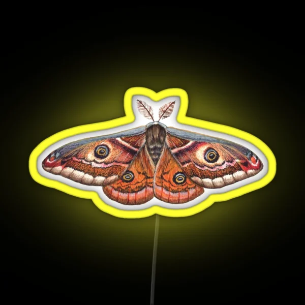 Small Emperor Moth Saturnia Pavonia RGB Neon Sign