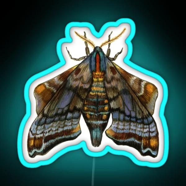 Small Eyed Sphinx Paonias Myops RGB Neon Sign
