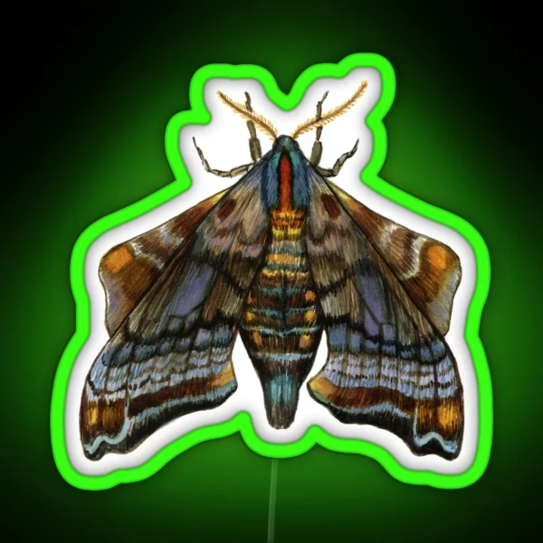 Small Eyed Sphinx Paonias Myops RGB Neon Sign
