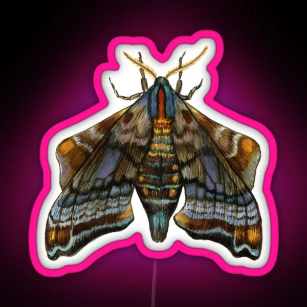 Small Eyed Sphinx Paonias Myops RGB Neon Sign