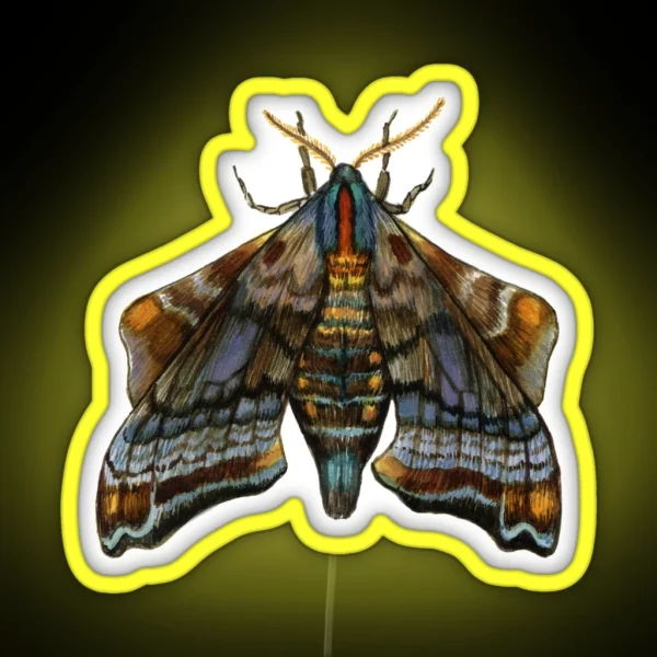 Small Eyed Sphinx Paonias Myops RGB Neon Sign