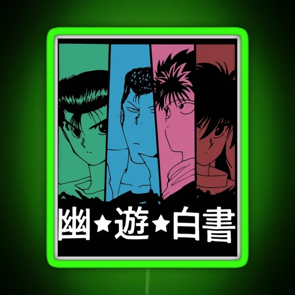 Smart Calculation Spirit World Detective Investigating Funny Art Love Yuyu Hakusho Manga Anime Chara RGB Neon Sign