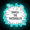 feminist neon sign smash patriarchy feminism equality blue