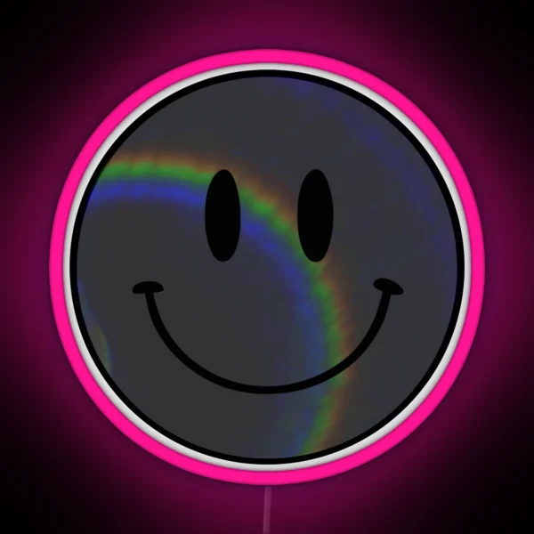 Smile Eclipse Rainbow Happy Face RGB Neon Sign