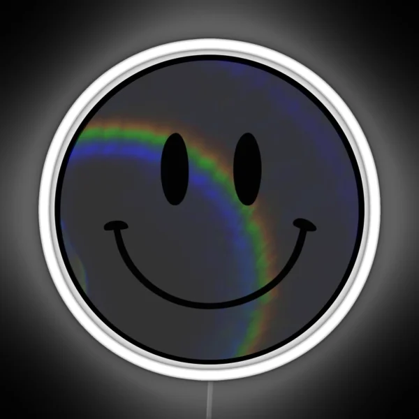 Smile Eclipse Rainbow Happy Face RGB Neon Sign