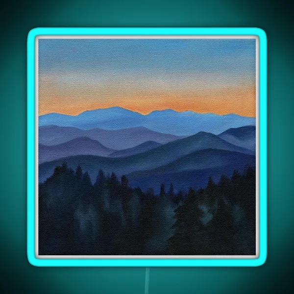 Smokey Mountain Painting RGB Neon Sign