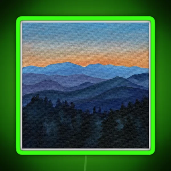 Smokey Mountain Painting RGB Neon Sign