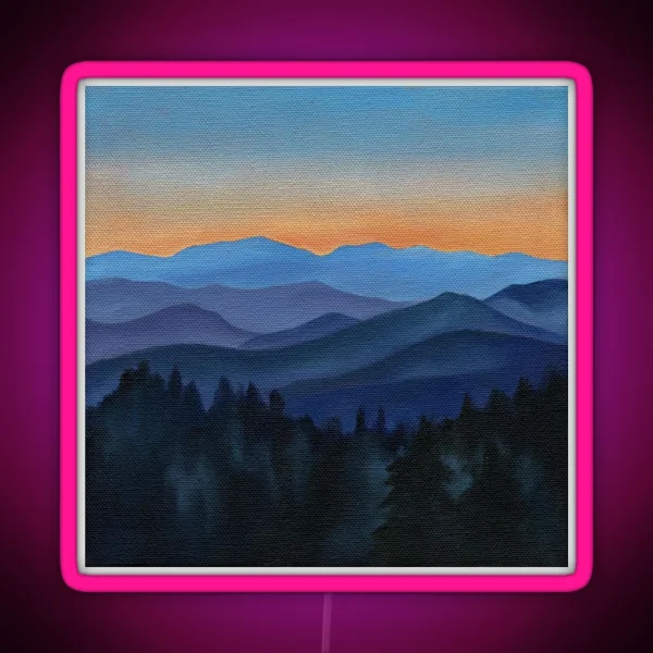 Smokey Mountain Painting RGB Neon Sign