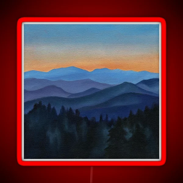 Smokey Mountain Painting RGB Neon Sign