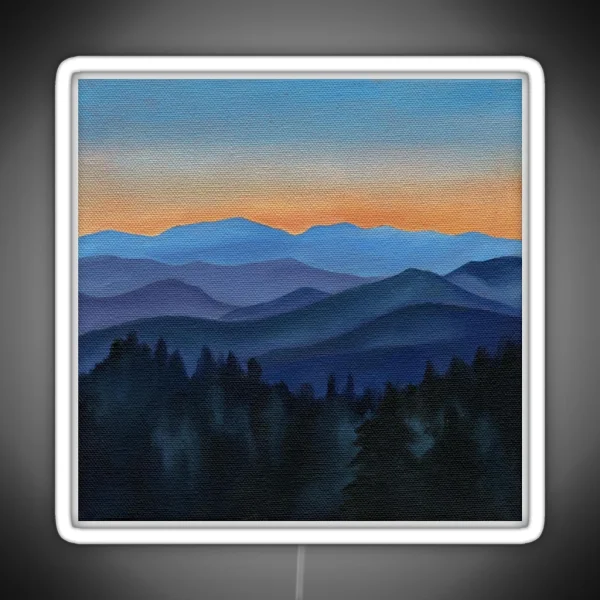 Smokey Mountain Painting RGB Neon Sign