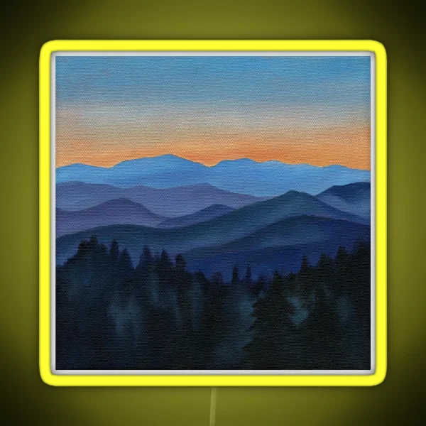 Smokey Mountain Painting RGB Neon Sign