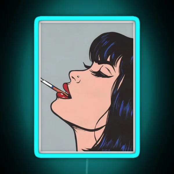 Smoking Girl RGB Neon Sign