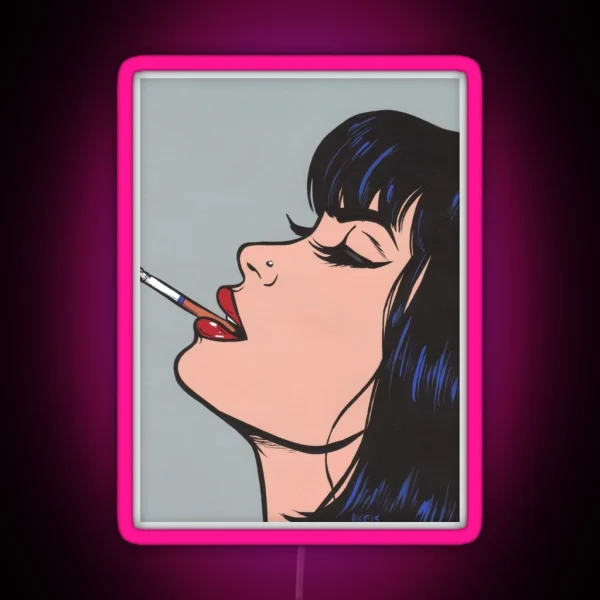 Smoking Girl RGB Neon Sign