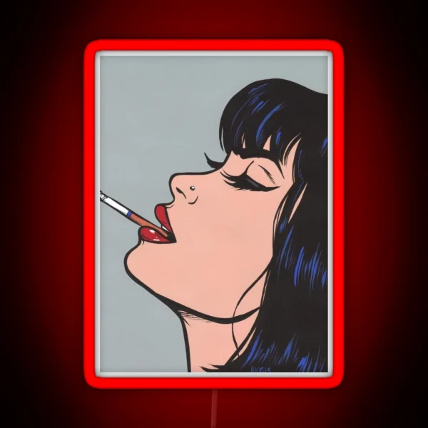 Smoking Girl RGB Neon Sign