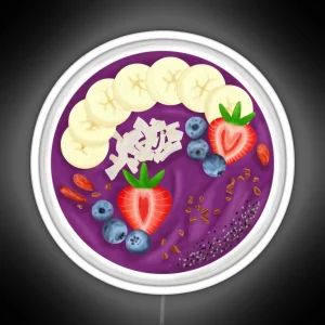 Smoothie Acai Fruit Bowl Purple RGB Neon Sign