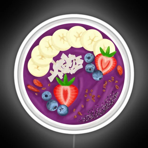 Smoothie Acai Fruit Bowl Purple RGB Neon Sign