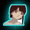 Neon sign reading 'Smug Lain' in RGB color scheme with blue glow effect.