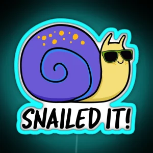 Snailed It Funny Snail Puns RGB Neon Sign