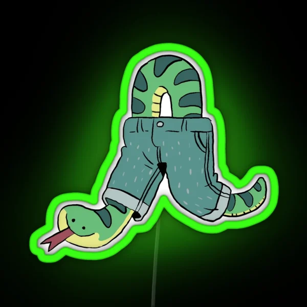 Snake Wearing Pants RGB Neon Sign