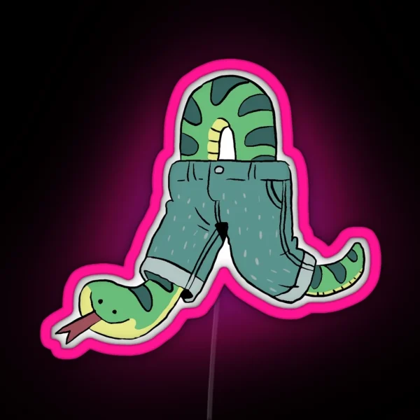 Snake Wearing Pants RGB Neon Sign