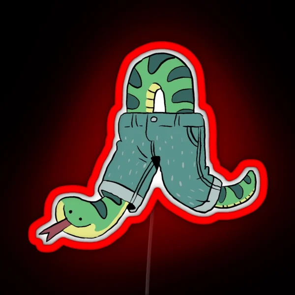 Snake Wearing Pants RGB Neon Sign