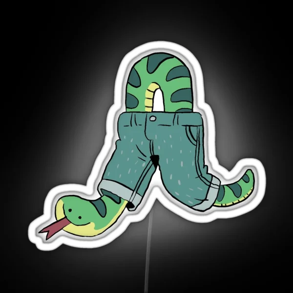 Snake Wearing Pants RGB Neon Sign