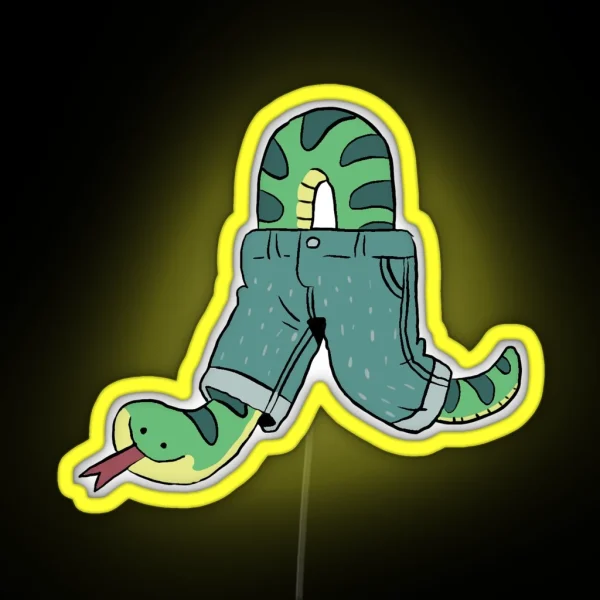 Snake Wearing Pants RGB Neon Sign