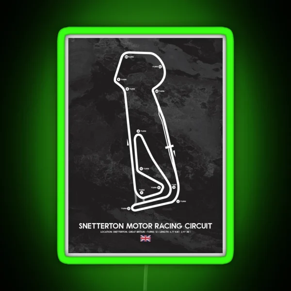 Snetterton Motor Racing Circuit Grand Prix RGB Neon Sign