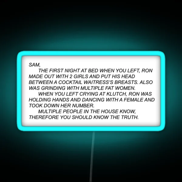 Snooki S Message To Sammi RGB Neon Sign
