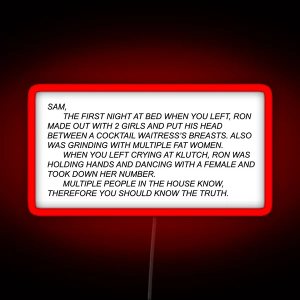 Snooki S Message To Sammi RGB Neon Sign