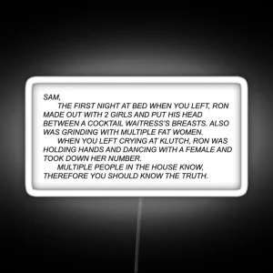 Snooki S Message To Sammi RGB Neon Sign