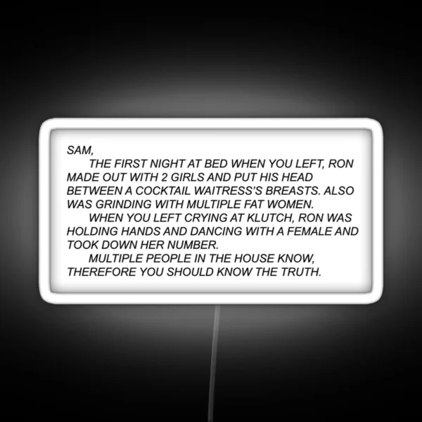 Snooki S Message To Sammi RGB Neon Sign