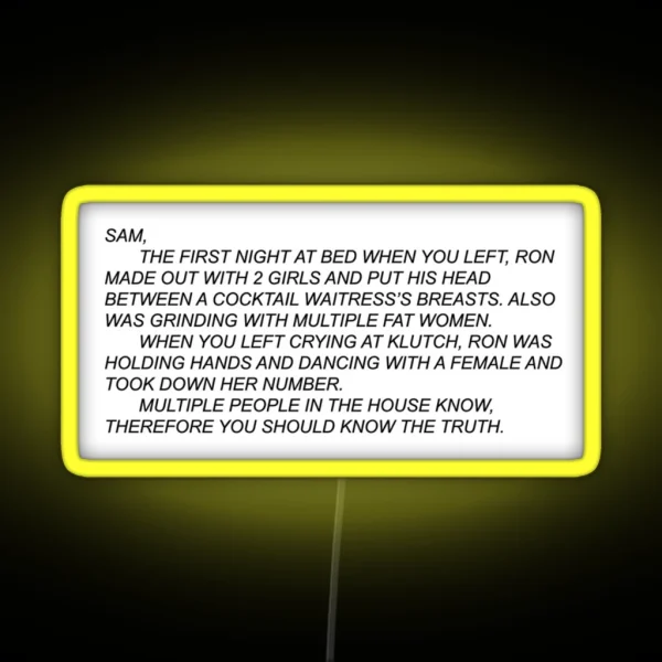 Snooki S Message To Sammi RGB Neon Sign