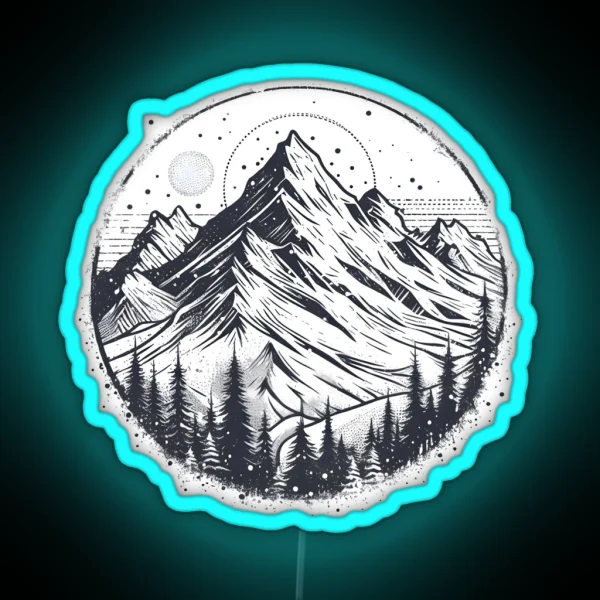 Snow Capped Heights RGB Neon Sign