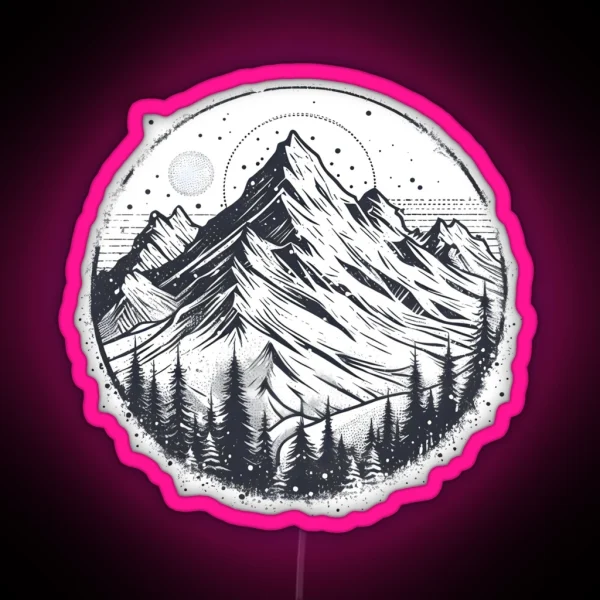 Snow Capped Heights RGB Neon Sign