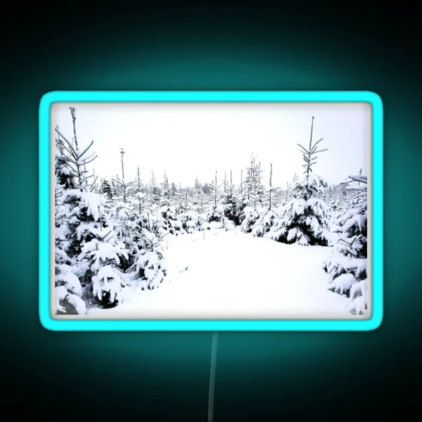 Snow Covered Christmas Trees RGB Neon Sign