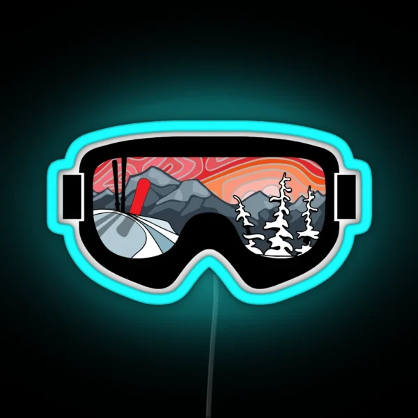 Snow Sport Sunset Colorful Ski And Snowboard Series RGB Neon Sign