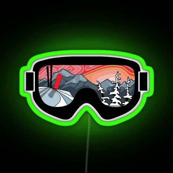 Snow Sport Sunset Colorful Ski And Snowboard Series RGB Neon Sign