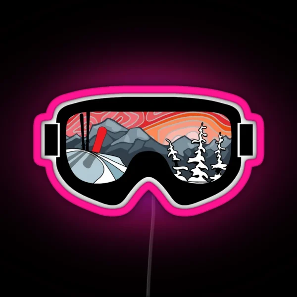 Snow Sport Sunset Colorful Ski And Snowboard Series RGB Neon Sign
