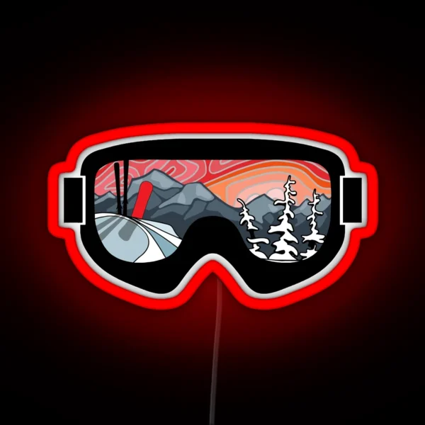 Snow Sport Sunset Colorful Ski And Snowboard Series RGB Neon Sign