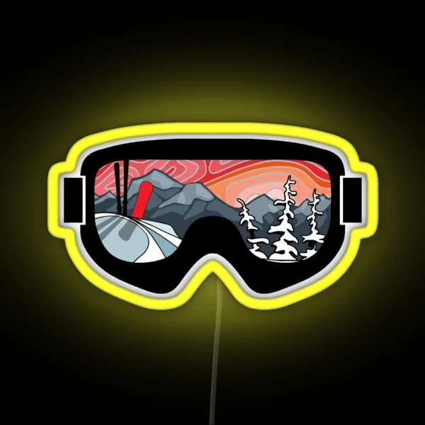 Snow Sport Sunset Colorful Ski And Snowboard Series RGB Neon Sign