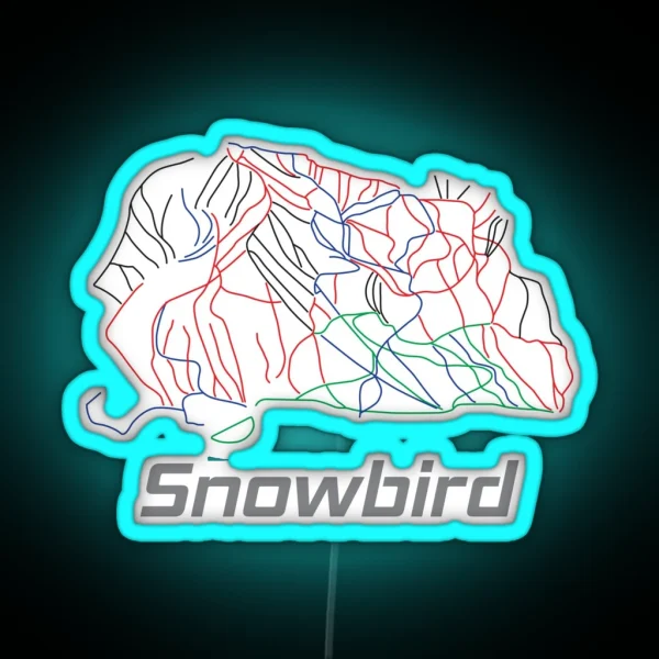 Snowbird Utah Ski Pist Map Winter Vacation Gift RGB Neon Sign