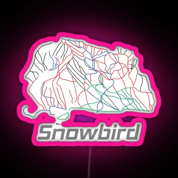 Snowbird Utah Ski Pist Map Winter Vacation Gift RGB Neon Sign