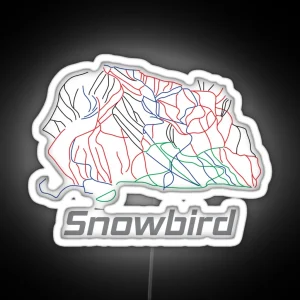 Snowbird Utah Ski Pist Map Winter Vacation Gift RGB Neon Sign