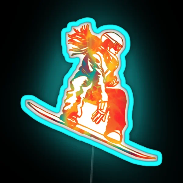 Snowboard Girl RGB Neon Sign