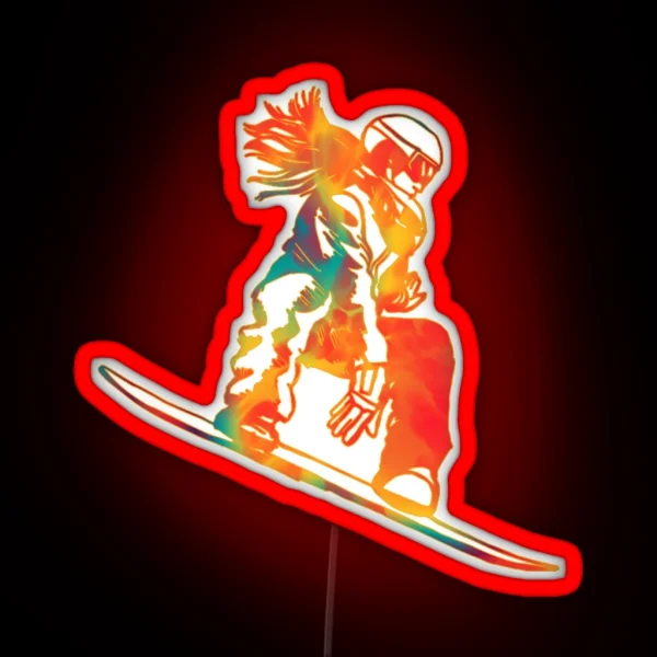Snowboard Girl RGB Neon Sign